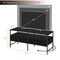 Black TV Stand with Power Outlets & USB Ports, for 50 Inch TVs, Storage Drawers